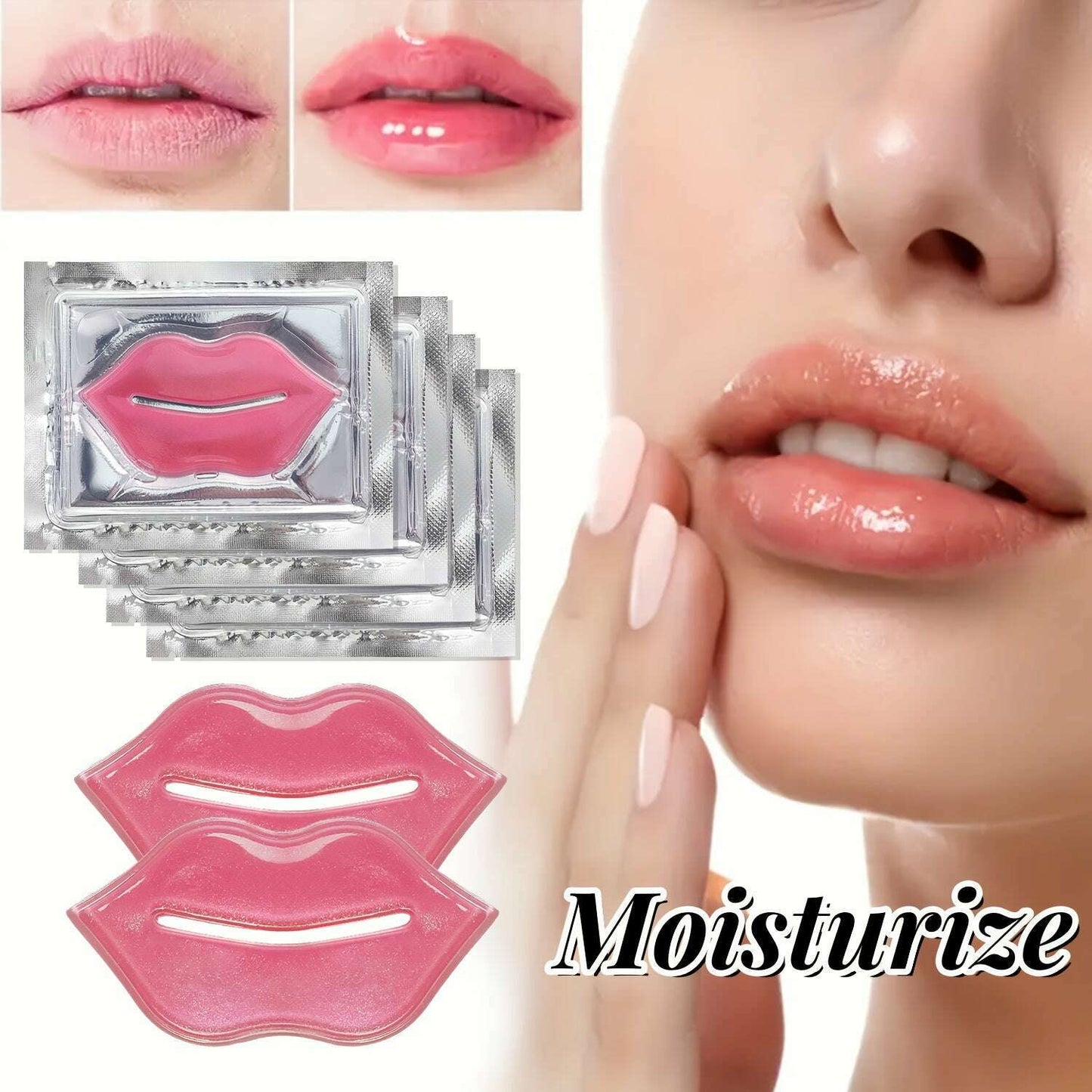25 Pairs Daily Moisturizing Collagen Pink Lip Masks