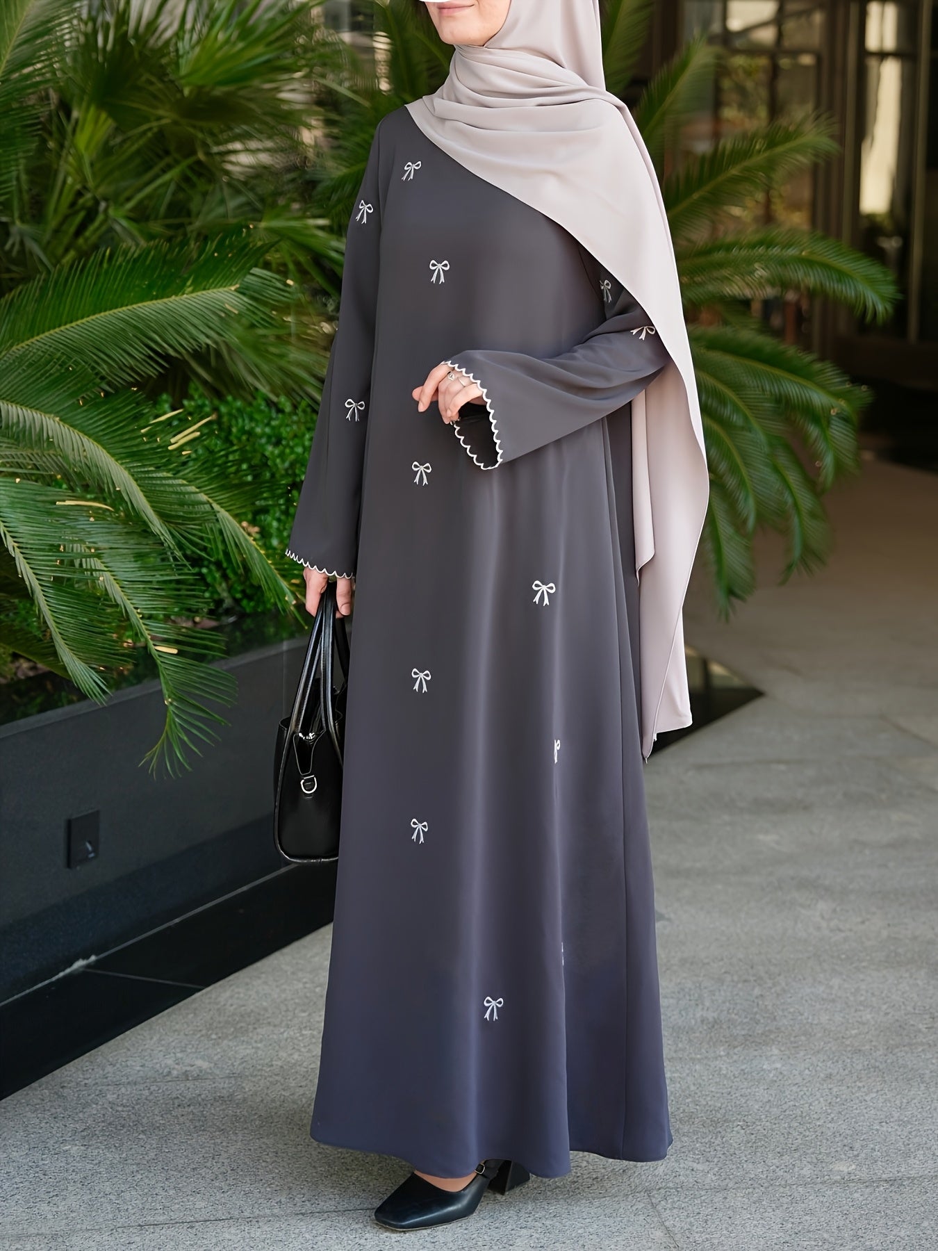 Women's Elegant Islamic Abaya Maxab - Long Formal & Everyday Muslim Dress with Floor-Length Coverage, Non-Stretchy Fabric for Ramadan, Prayer, Travel - Modest Islamic Clothing (Headscarf Not Included), Muslim Clothes, Religio