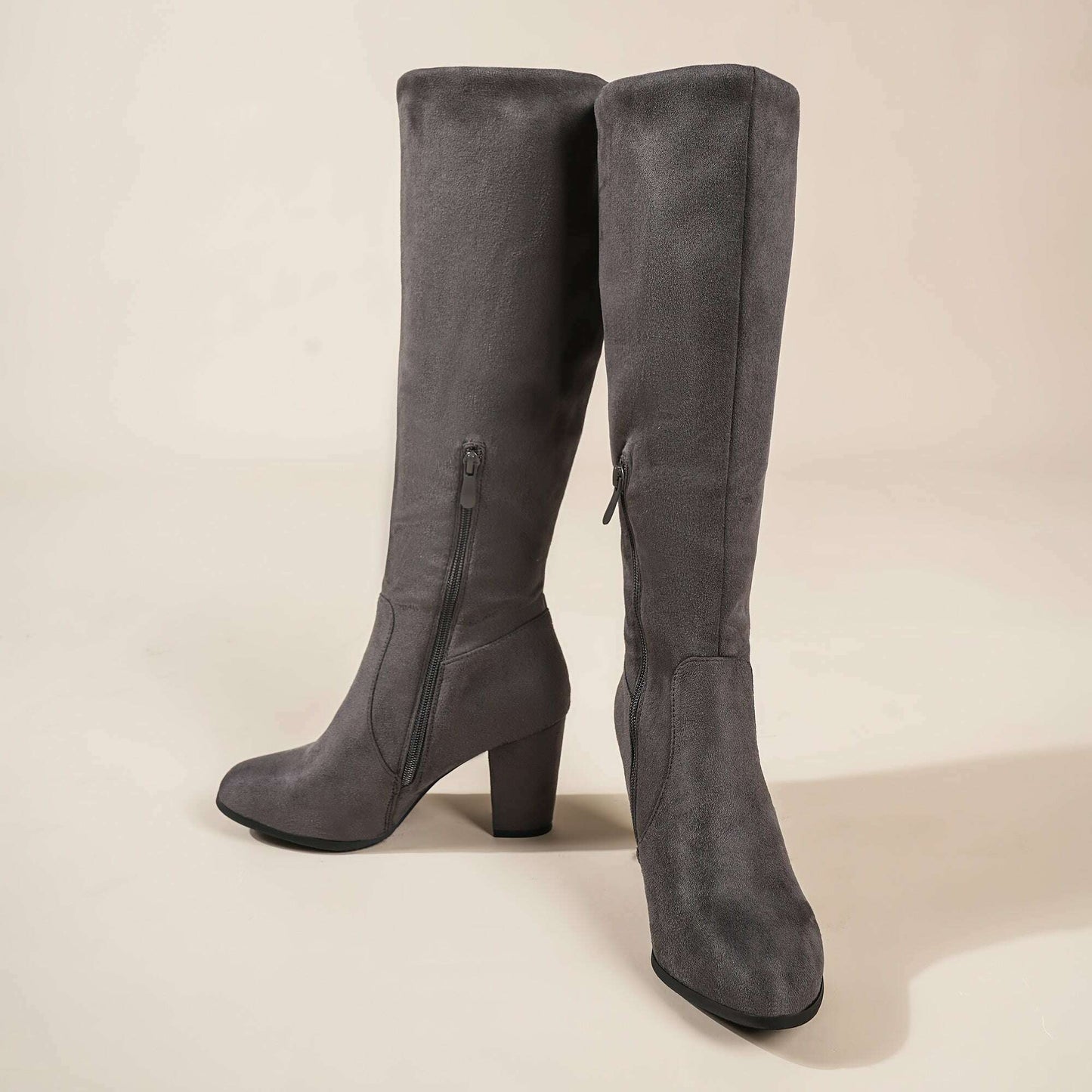 Block Heel Knee-High Winter Boots