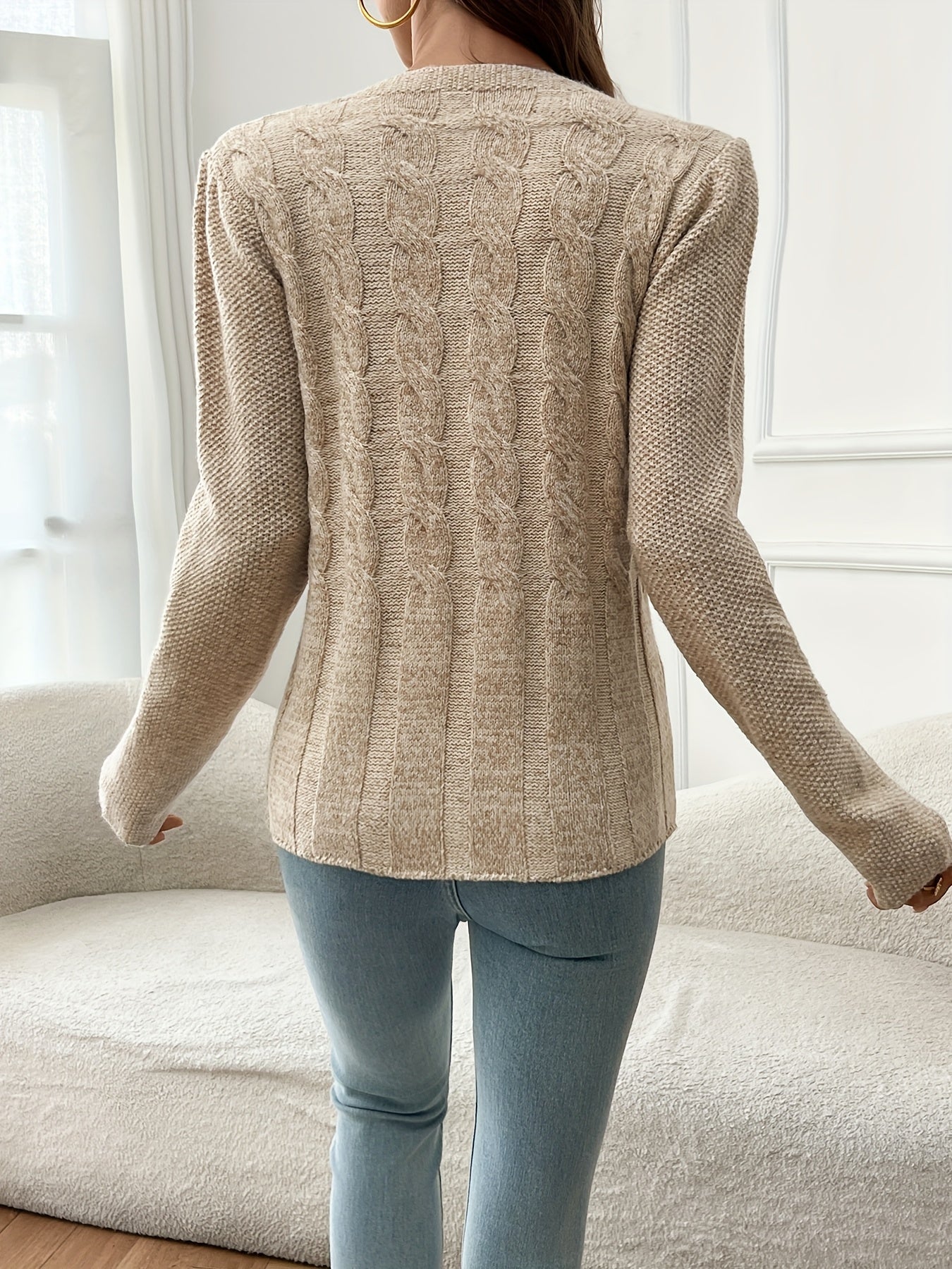 LUNE Front Button Cardigan – Casual Long Sleeve
