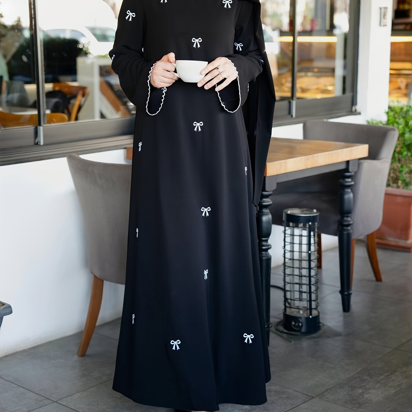 Women's Elegant Islamic Abaya Maxab - Long Formal & Everyday Muslim Dress with Floor-Length Coverage, Non-Stretchy Fabric for Ramadan, Prayer, Travel - Modest Islamic Clothing (Headscarf Not Included), Muslim Clothes, Religio