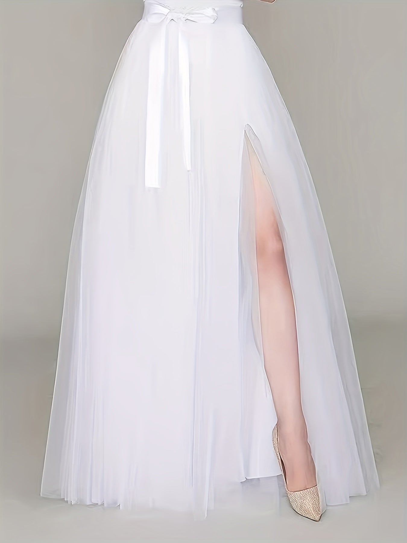 Women’s Elegant High-Waist Maxi Skirt – Tulle A-Line