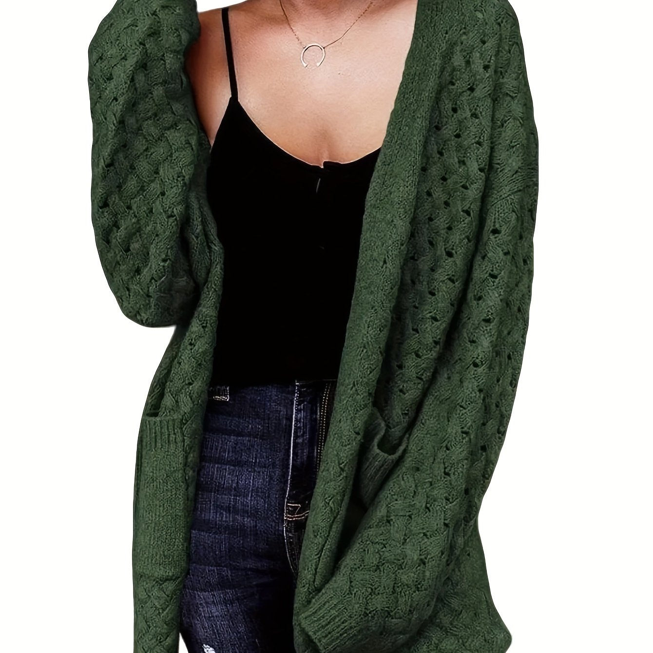 Cozy Longline Cardigan – Women's Casual Open Front Button-Up Sweater