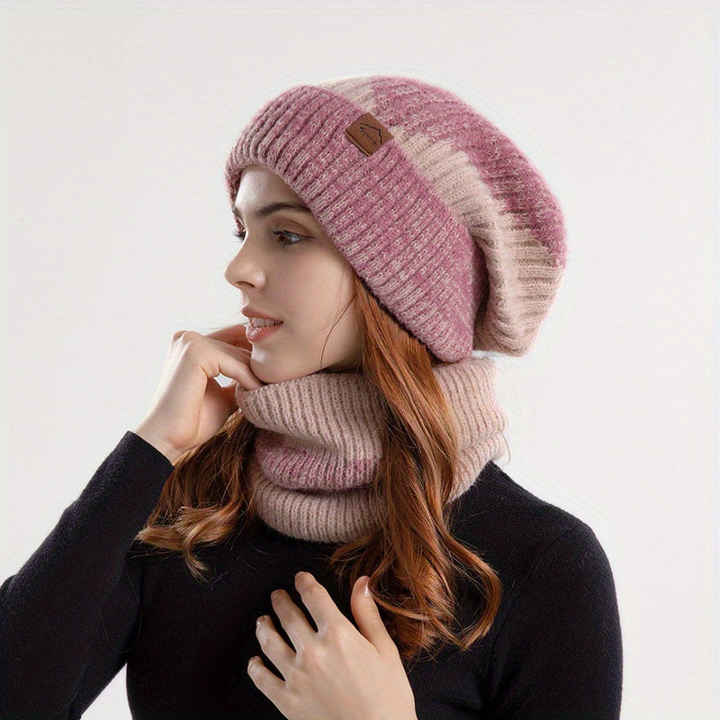 Winter Hat & Scarf Set – Women’s Plush Ear Warmer