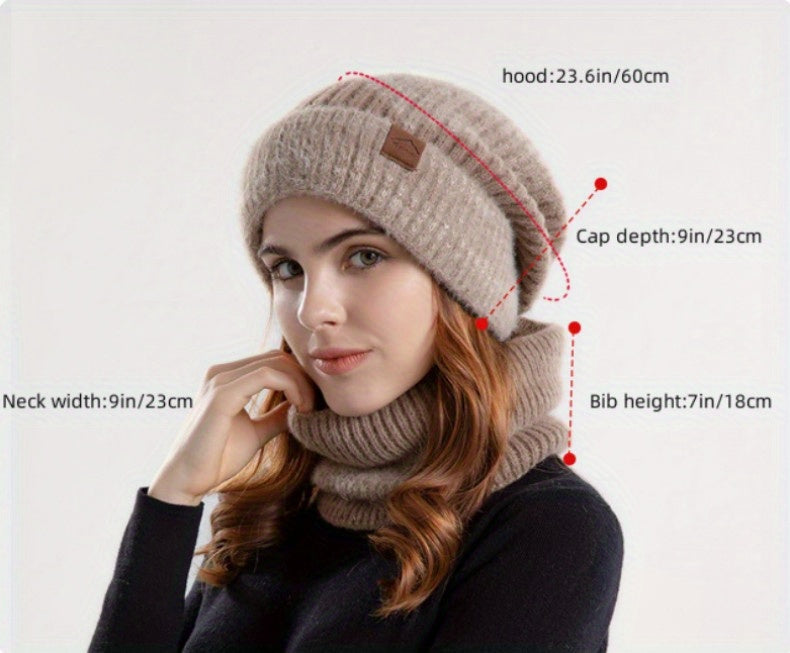 Winter Hat & Scarf Set – Women’s Plush Ear Warmer