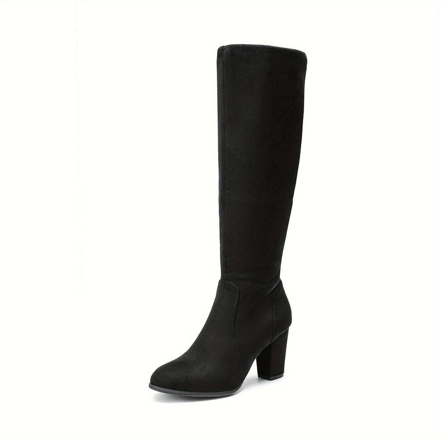 Block Heel Knee-High Winter Boots