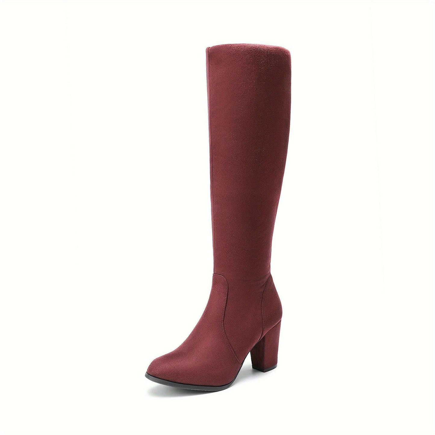 Block Heel Knee-High Winter Boots