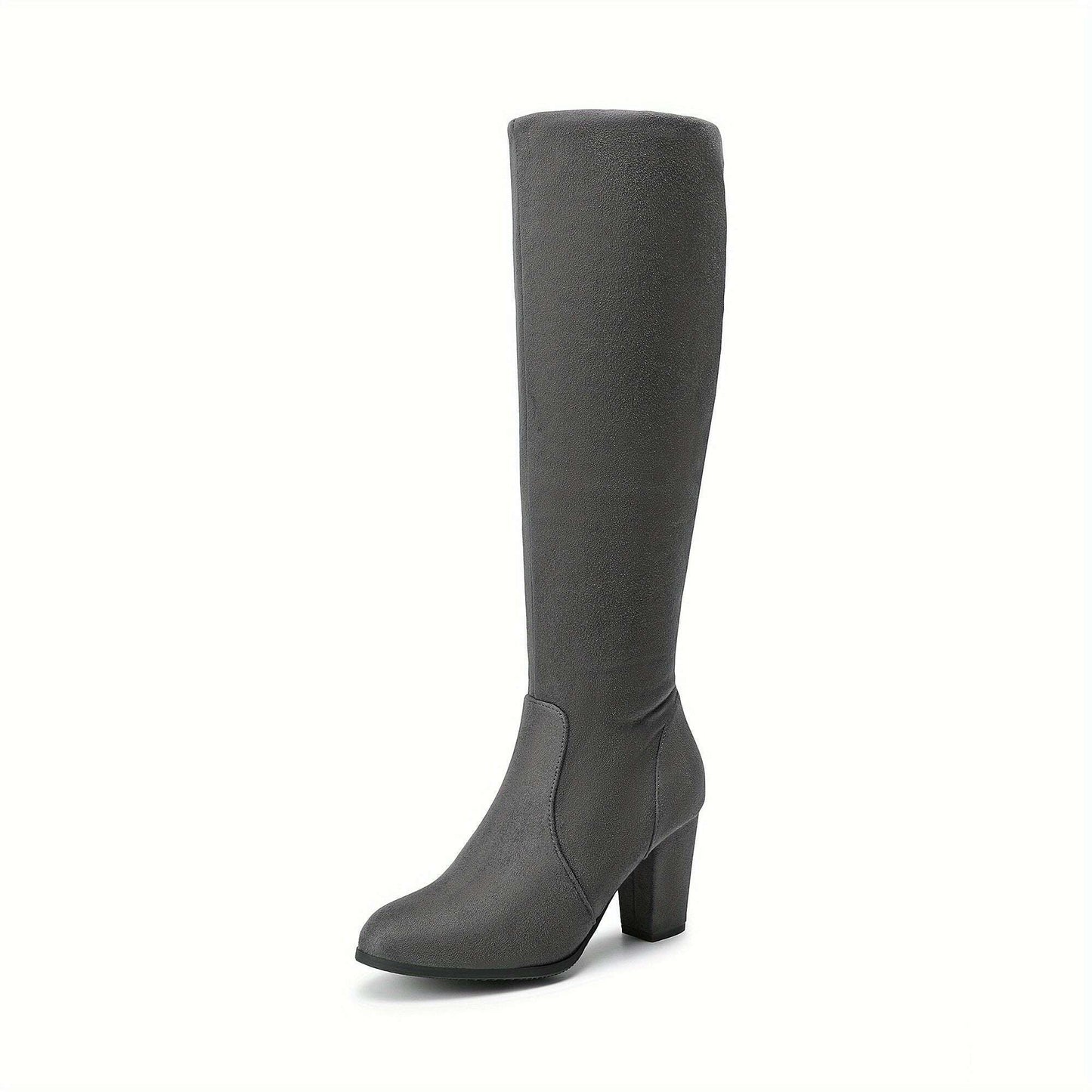 Block Heel Knee-High Winter Boots