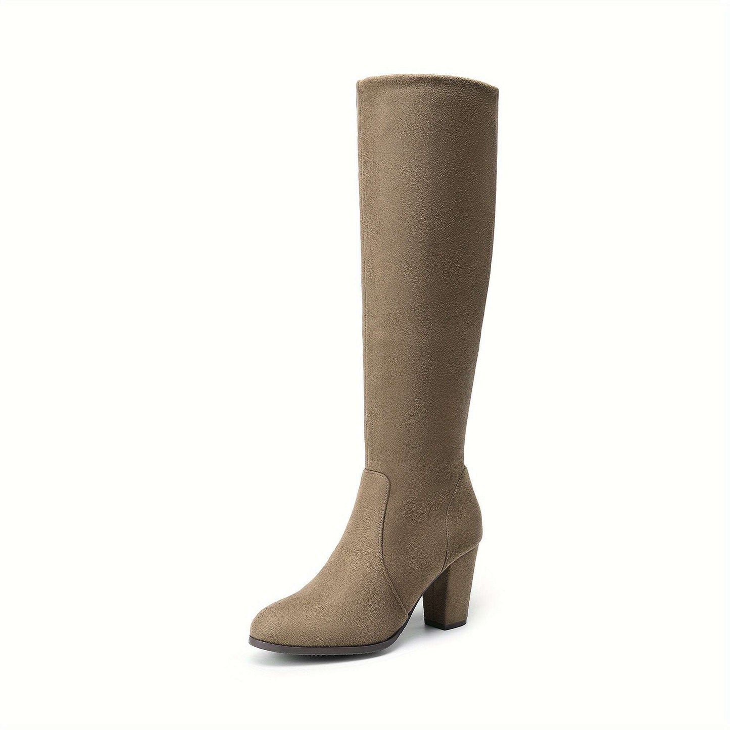 Block Heel Knee-High Winter Boots