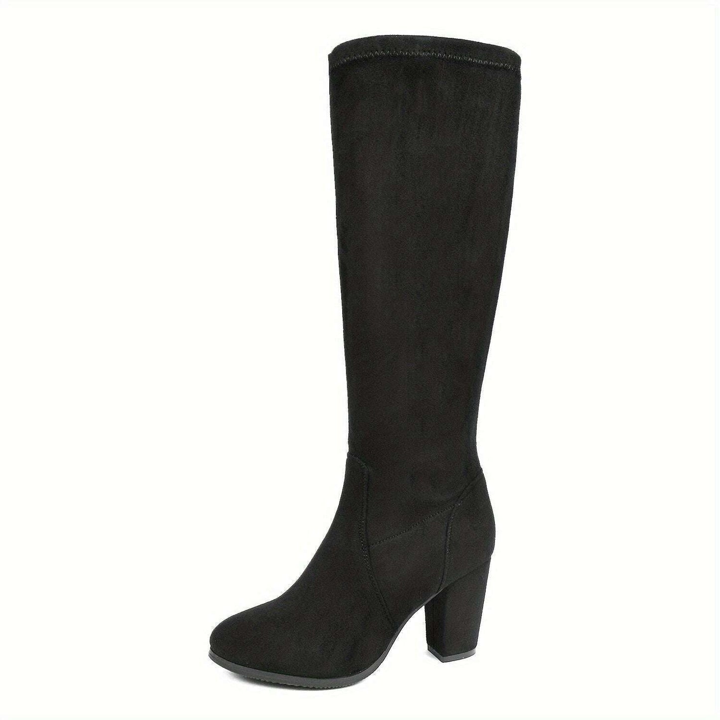 Block Heel Knee-High Winter Boots
