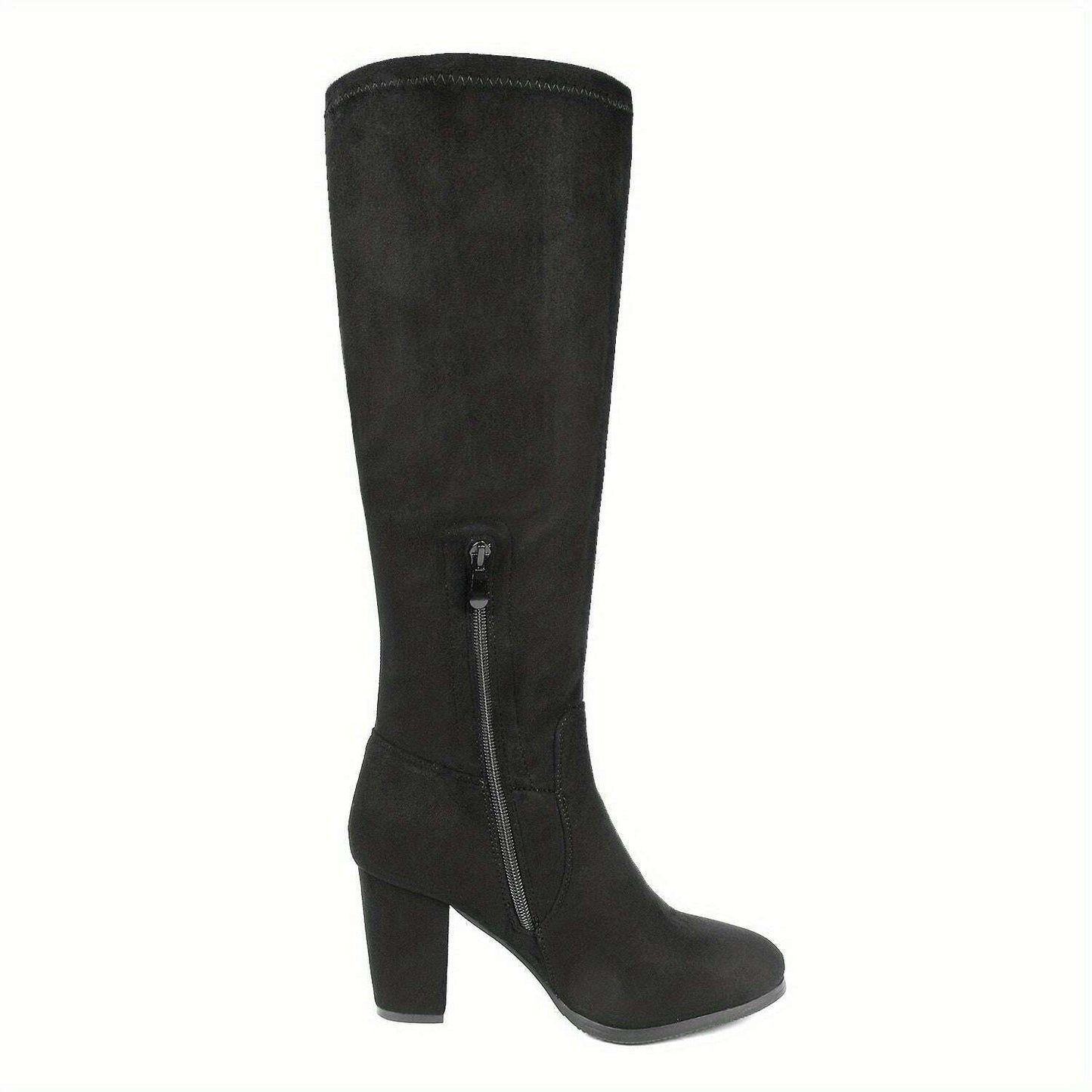 Block Heel Knee-High Winter Boots