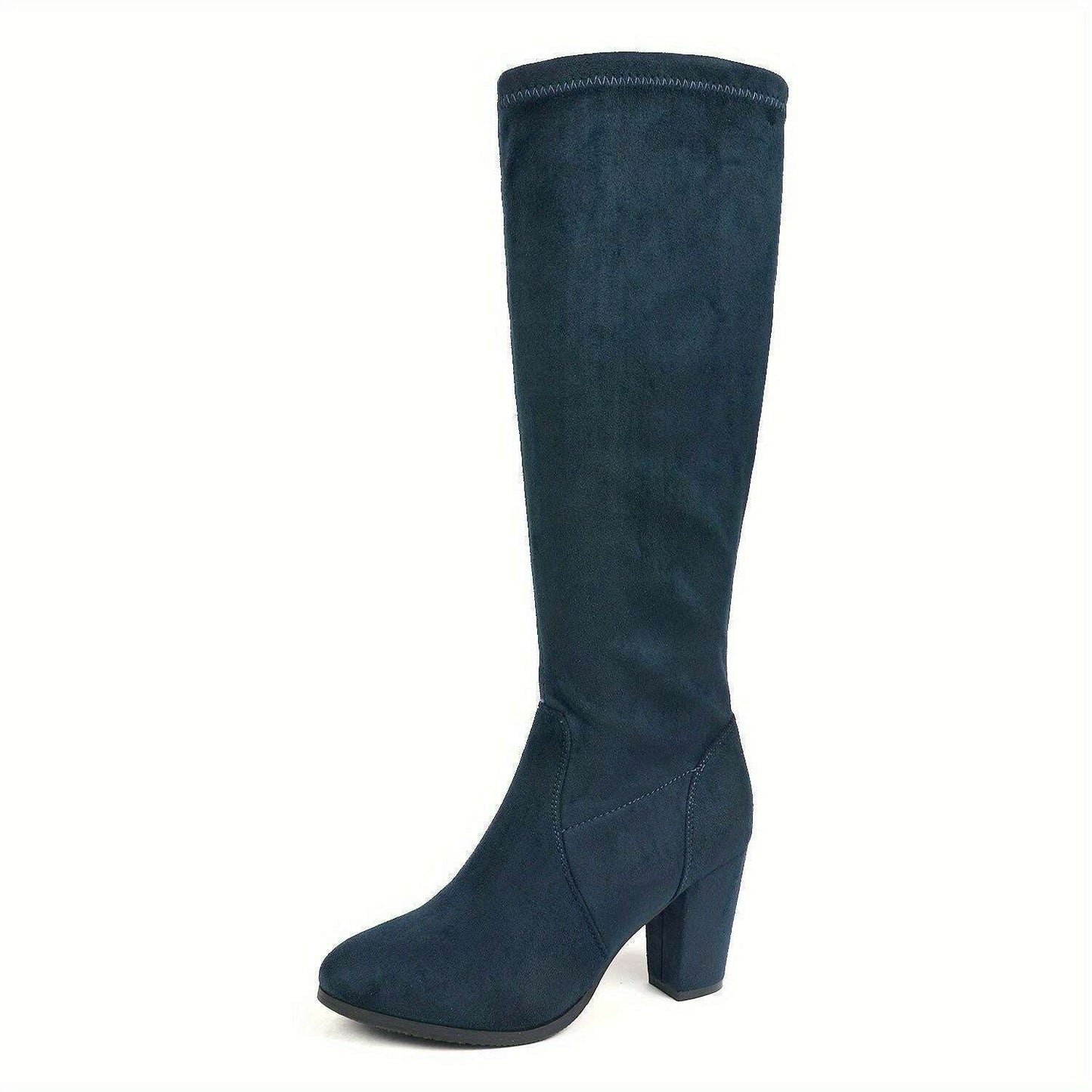 Block Heel Knee-High Winter Boots