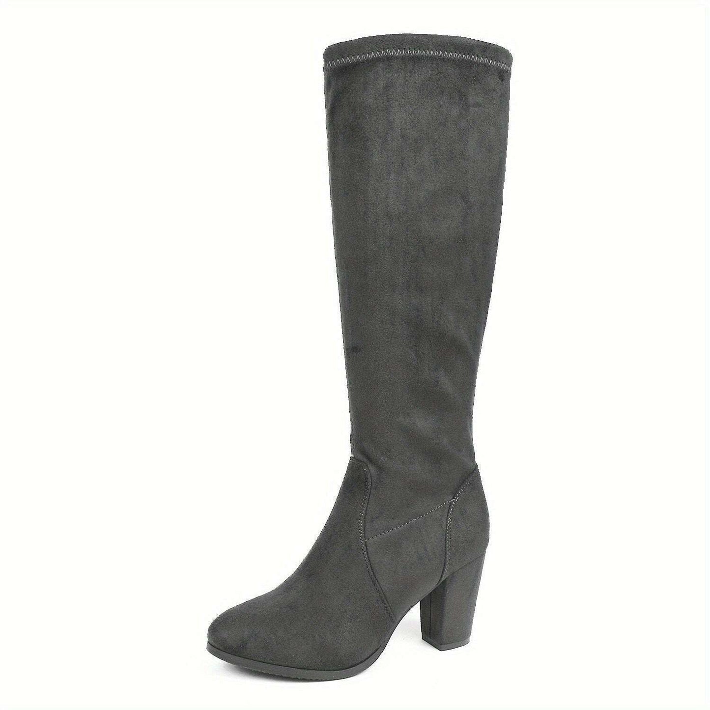 Block Heel Knee-High Winter Boots