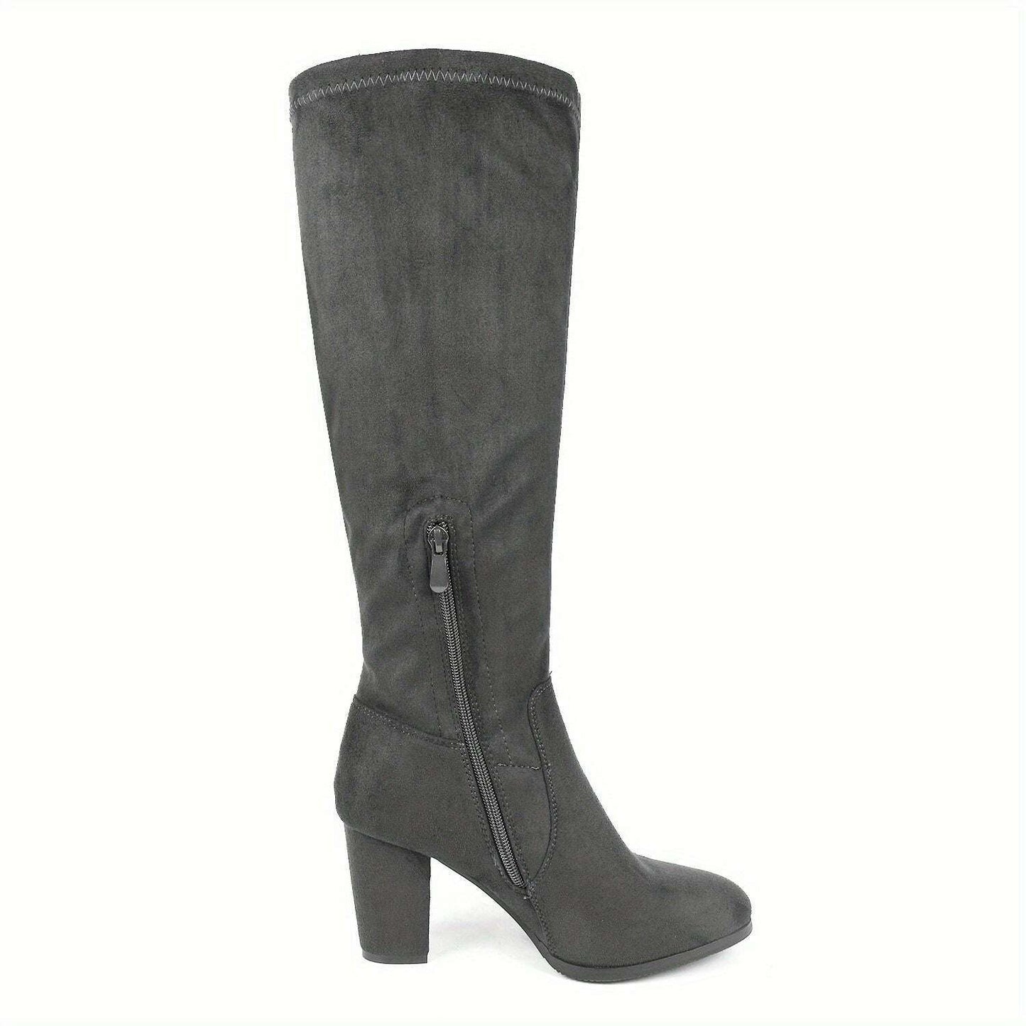 Block Heel Knee-High Winter Boots