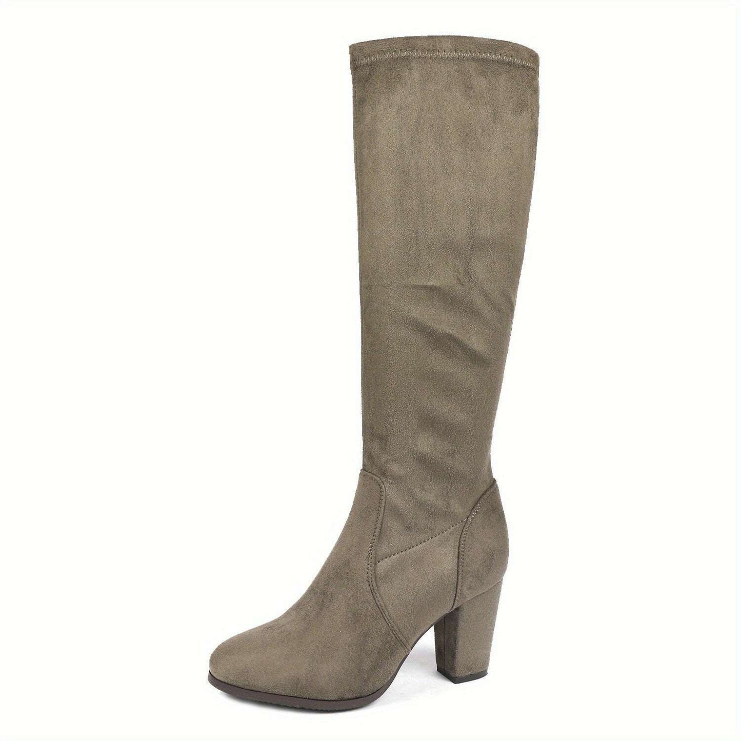 Block Heel Knee-High Winter Boots