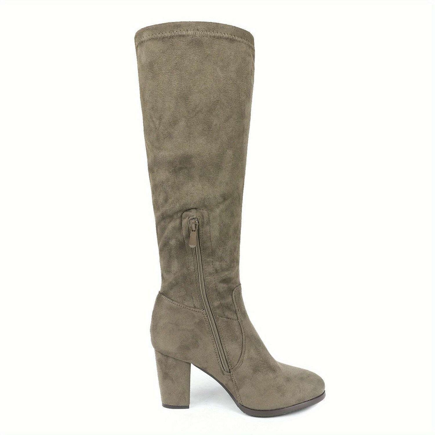 Block Heel Knee-High Winter Boots