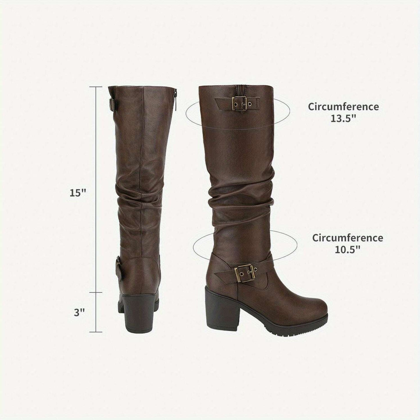 Women's Chunky Heel Knee High Boots