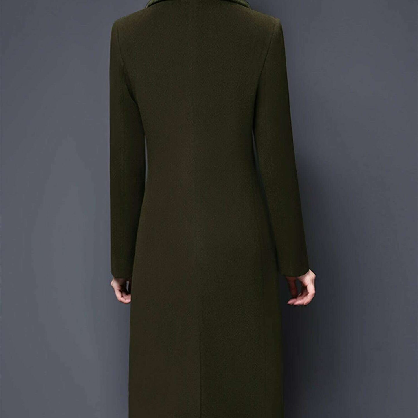 Women's Double-Breasted Notched Lapel Midi Pea Coat