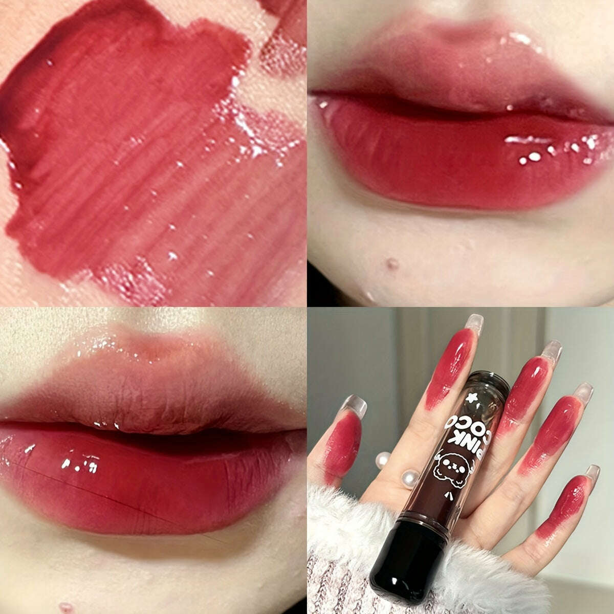 Bear Dudu Mirror Lip Glaze: Non-Fading, Whitening, Glossy Finish