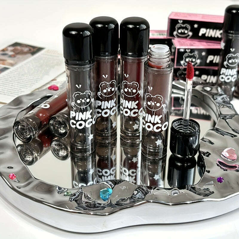 Bear Dudu Mirror Lip Glaze: Non-Fading, Whitening, Glossy Finish