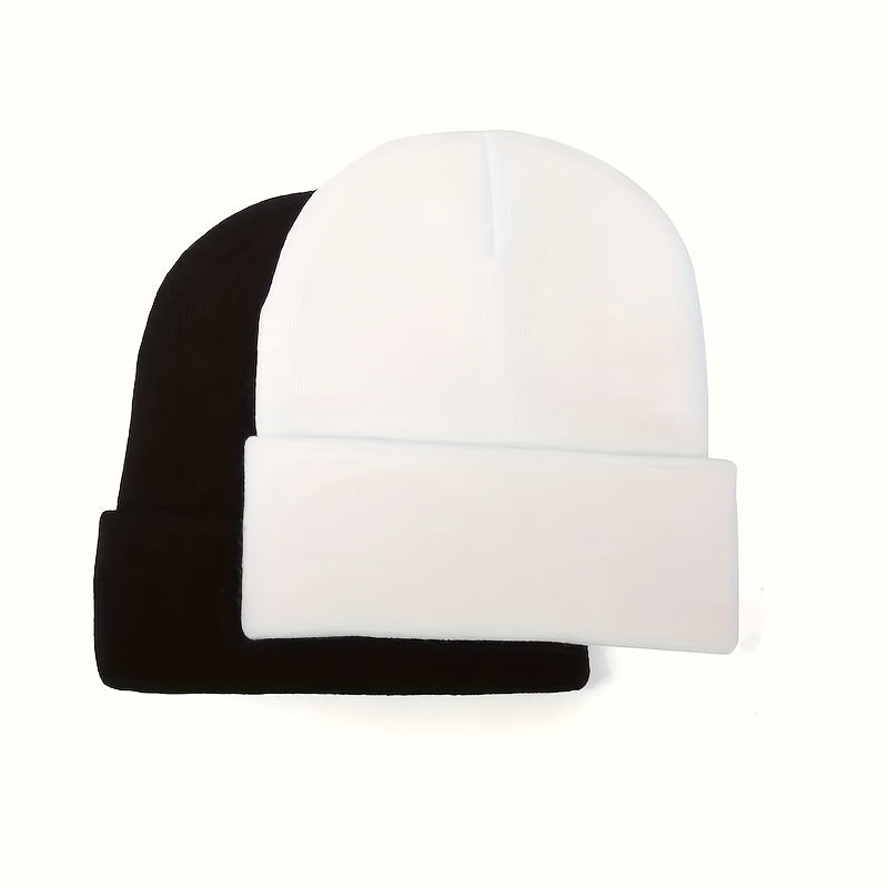 2-Pack Gothic Embroidery Beanie – Unisex Winter Cap