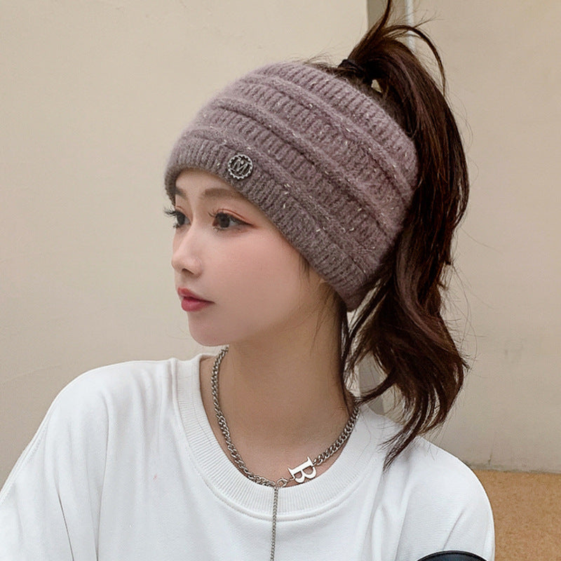 Women’s Winter Hat – Stretchy Open-Top Beanie