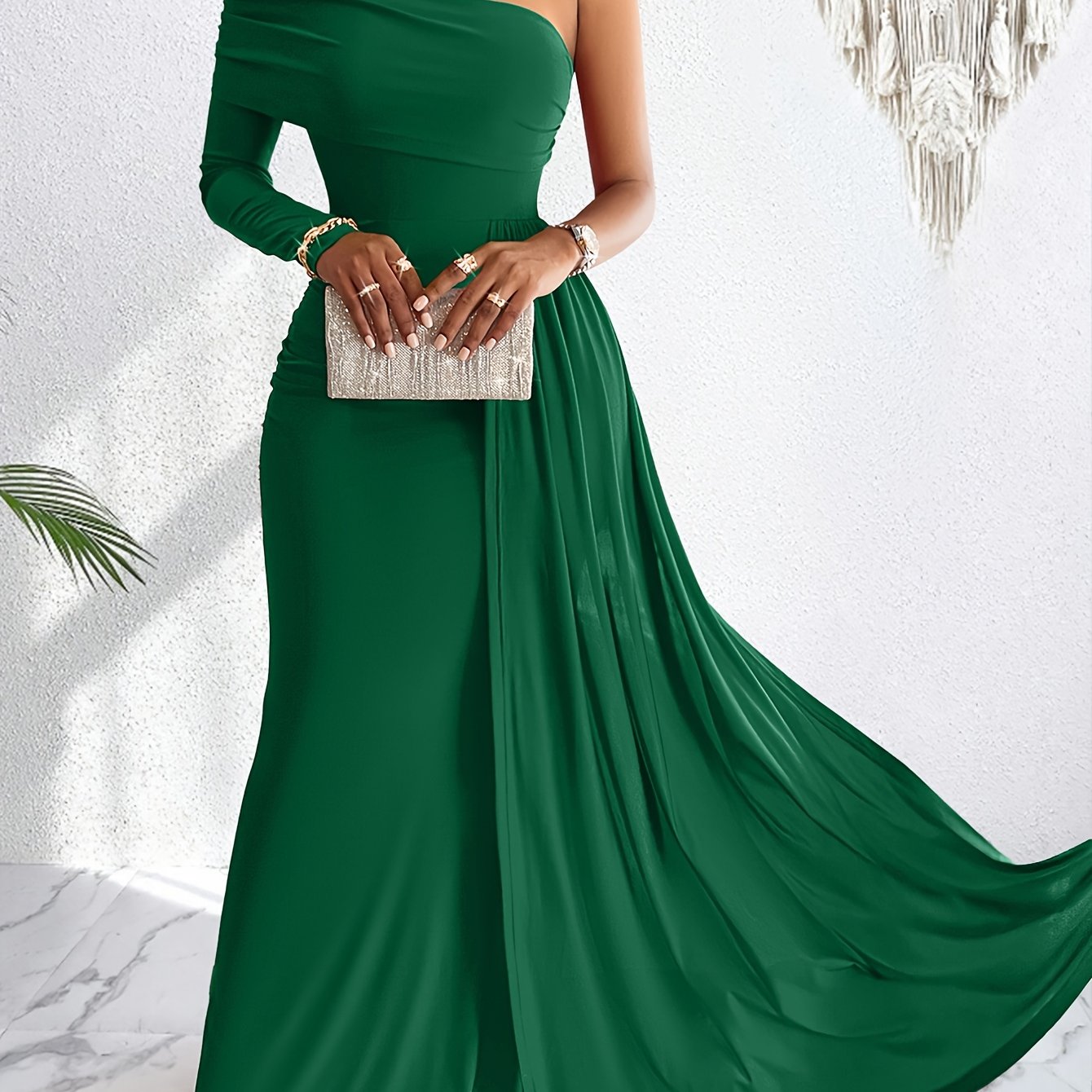 One-Shoulder Bodycon Swing Dress