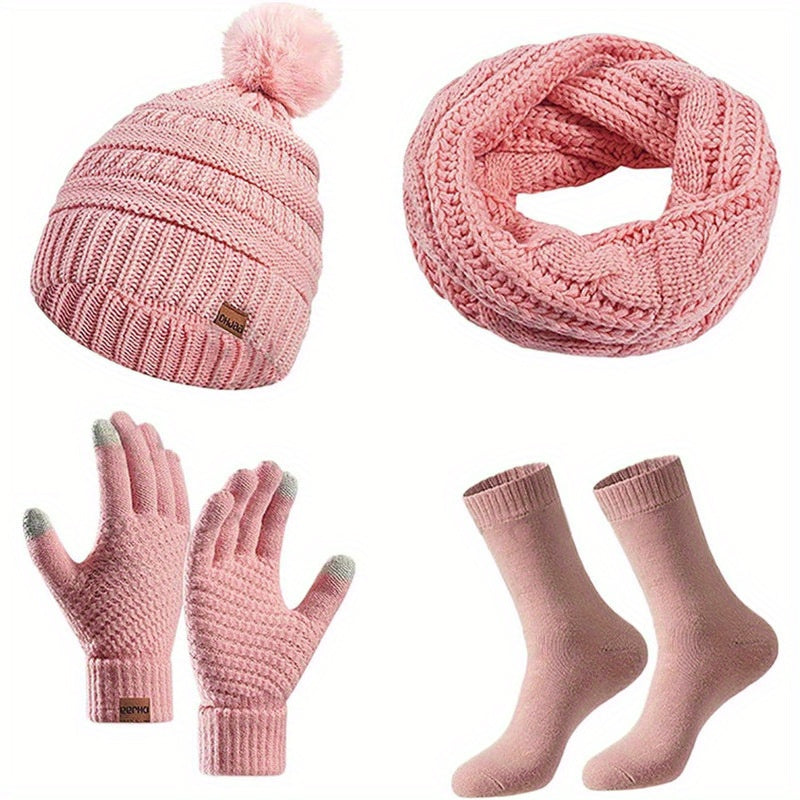 Women’s Winter Warmth Set – Hat, Scarf, Gloves & Socks