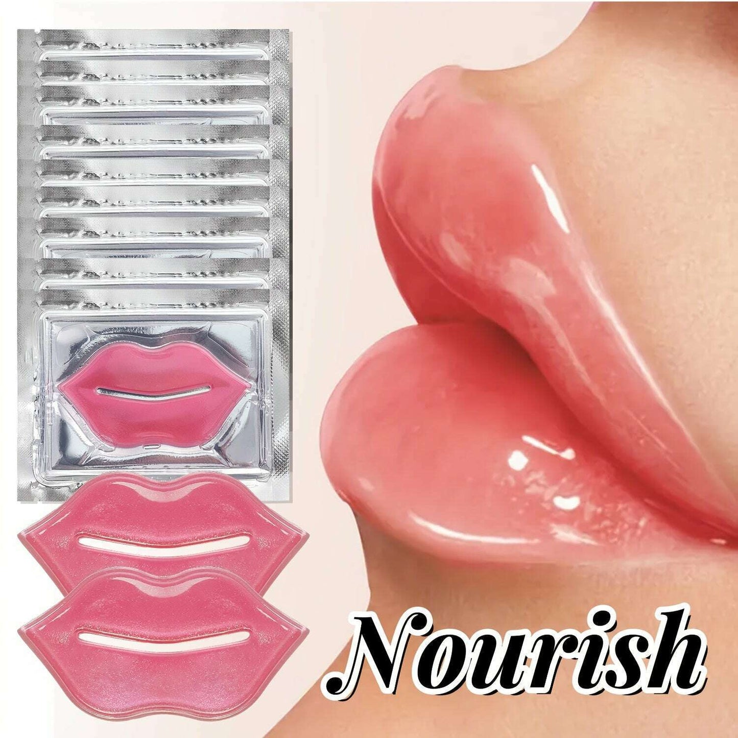 25 Pairs Daily Moisturizing Collagen Pink Lip Masks