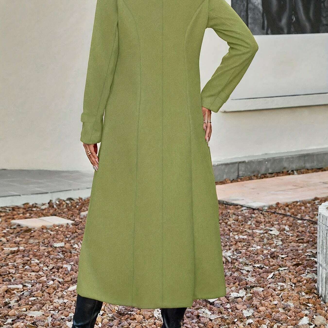 Mid-Length Double-Breasted Elegant Overcoat for Women