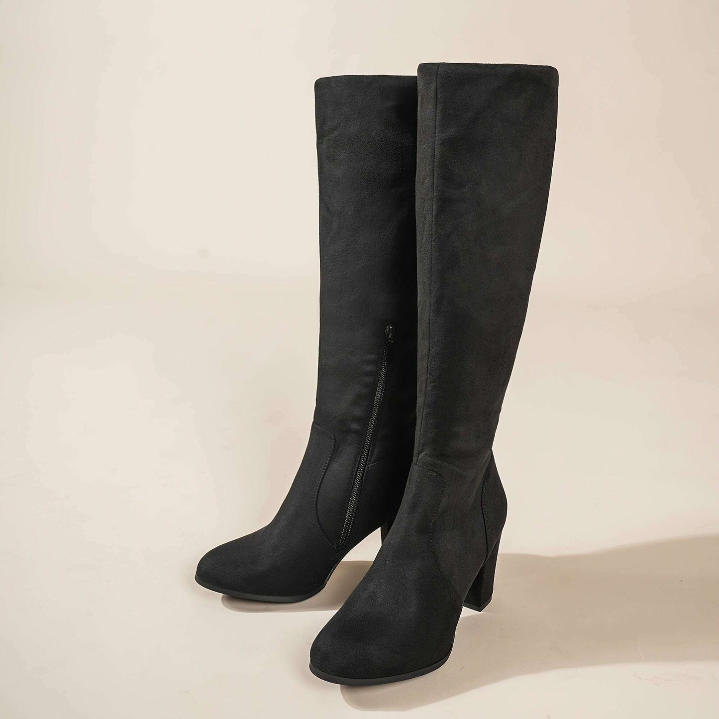 Block Heel Knee-High Winter Boots