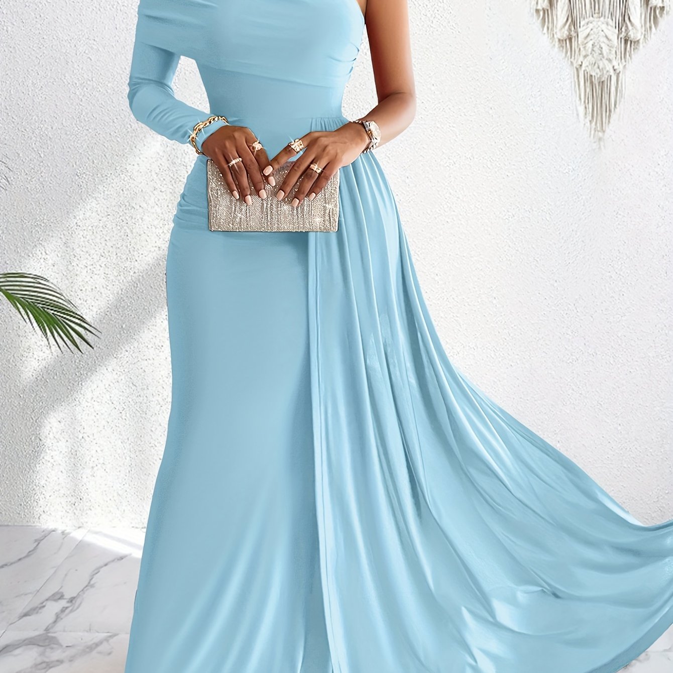 One-Shoulder Bodycon Swing Dress