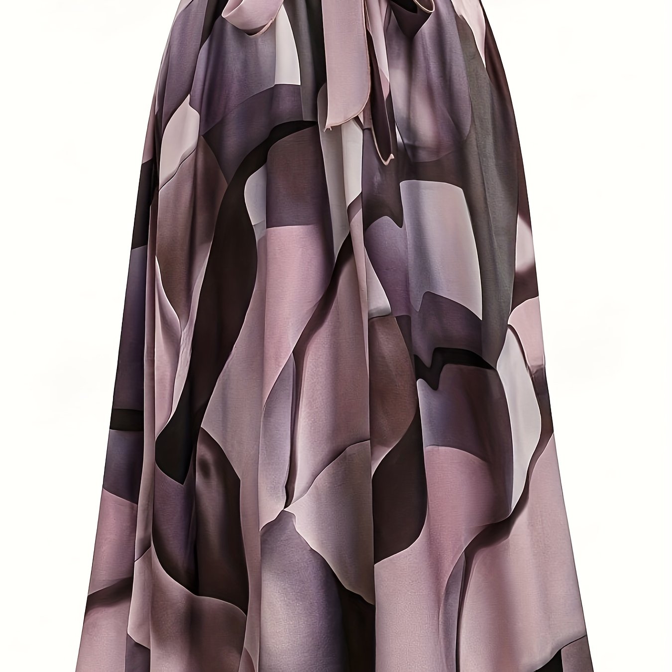 Elegant Geometric Print A-Line Midi Skirt with Bow Detail - Machine Washable Non-Stretch Fabric, Office to Party Wear for Spring Summer Fall, Women's Fashion, Cute Skirts