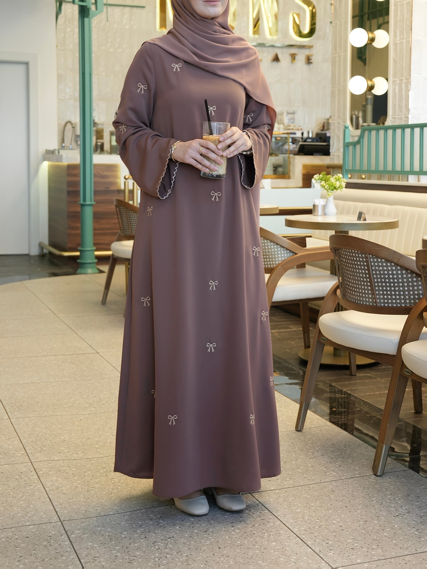 Women's Elegant Islamic Abaya Maxab - Long Formal & Everyday Muslim Dress with Floor-Length Coverage, Non-Stretchy Fabric for Ramadan, Prayer, Travel - Modest Islamic Clothing (Headscarf Not Included), Muslim Clothes, Religio