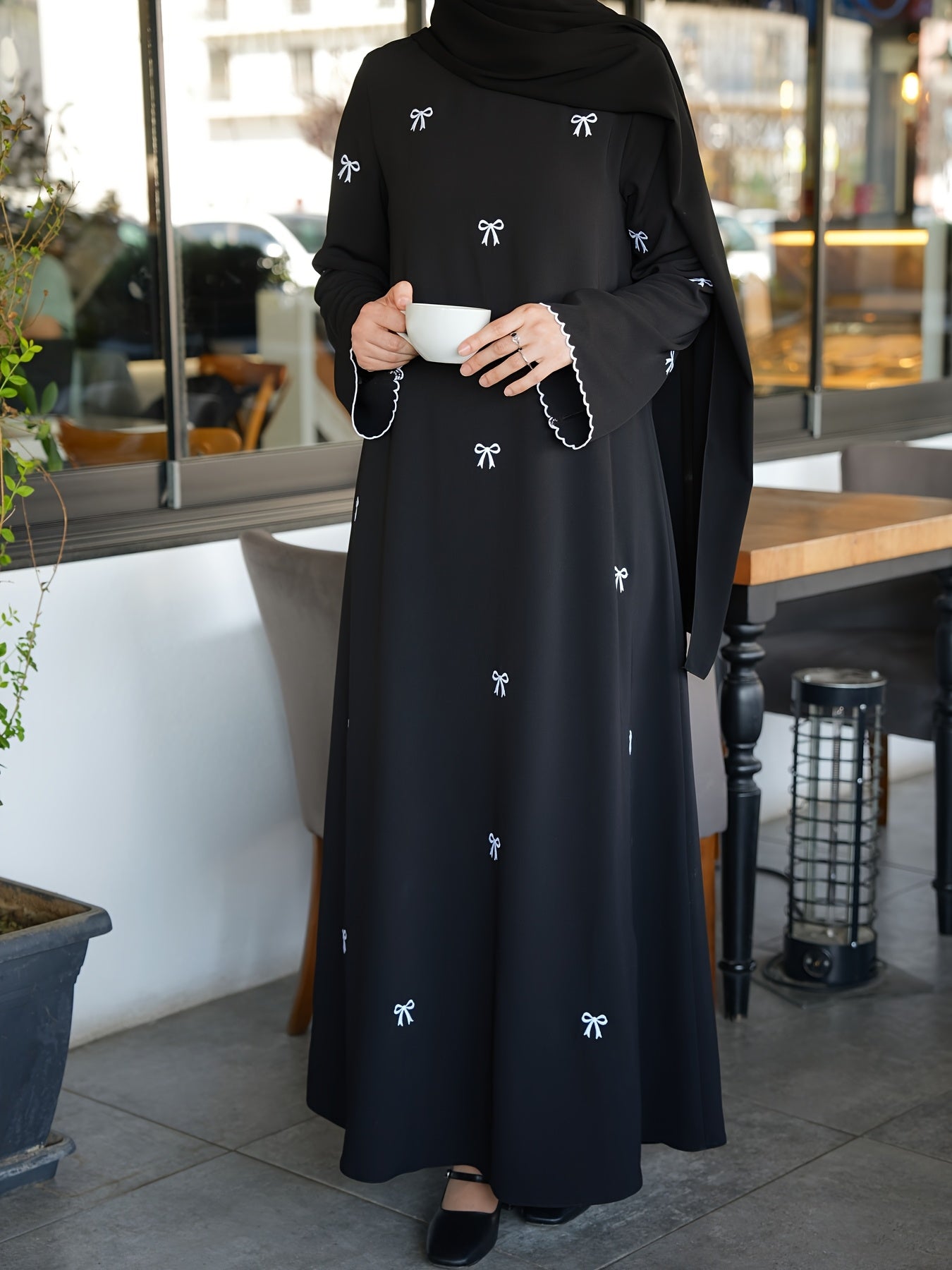 Women's Elegant Islamic Abaya Maxab - Long Formal & Everyday Muslim Dress with Floor-Length Coverage, Non-Stretchy Fabric for Ramadan, Prayer, Travel - Modest Islamic Clothing (Headscarf Not Included), Muslim Clothes, Religio