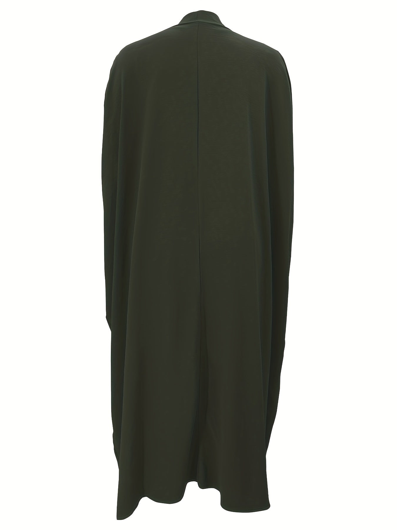 Women's Middle Eastern Muslim Solid Color Dress + Robe Jacket Two Piece Set
