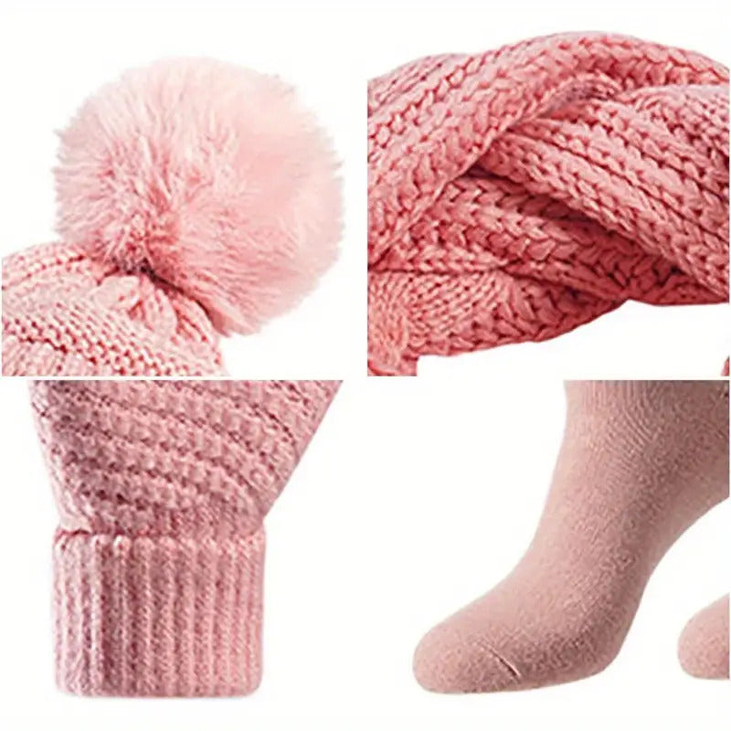 Women’s Winter Warmth Set – Hat, Scarf, Gloves & Socks
