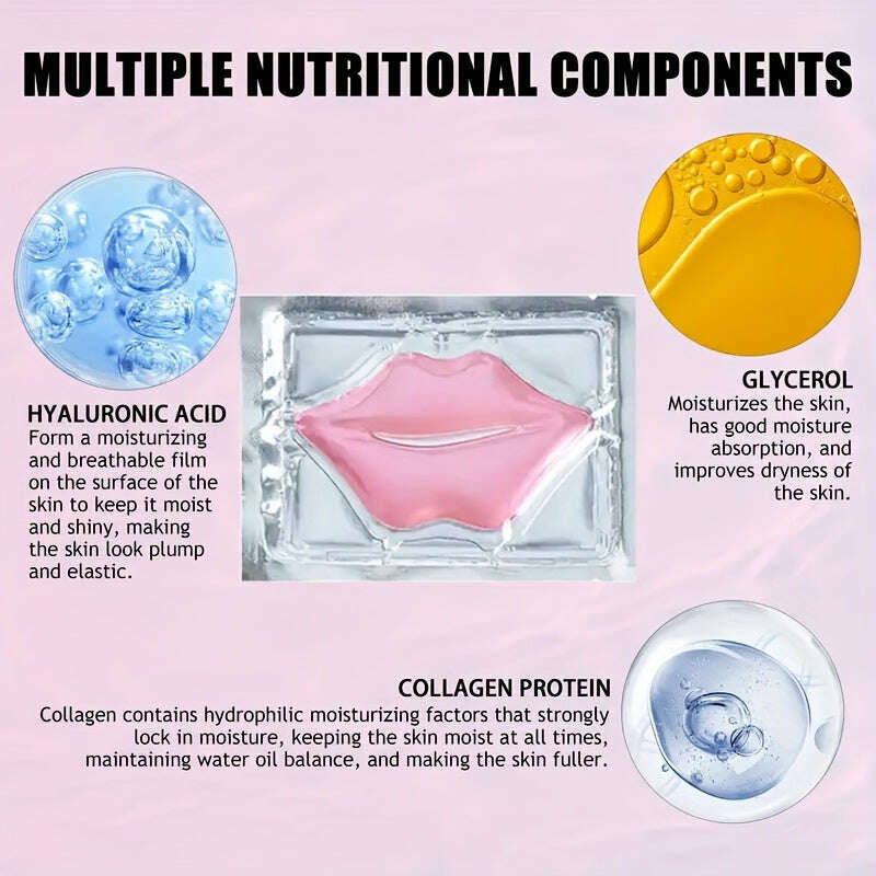 20pcs Collagen Crystal Lip Mask: Moisturize & Smooth
