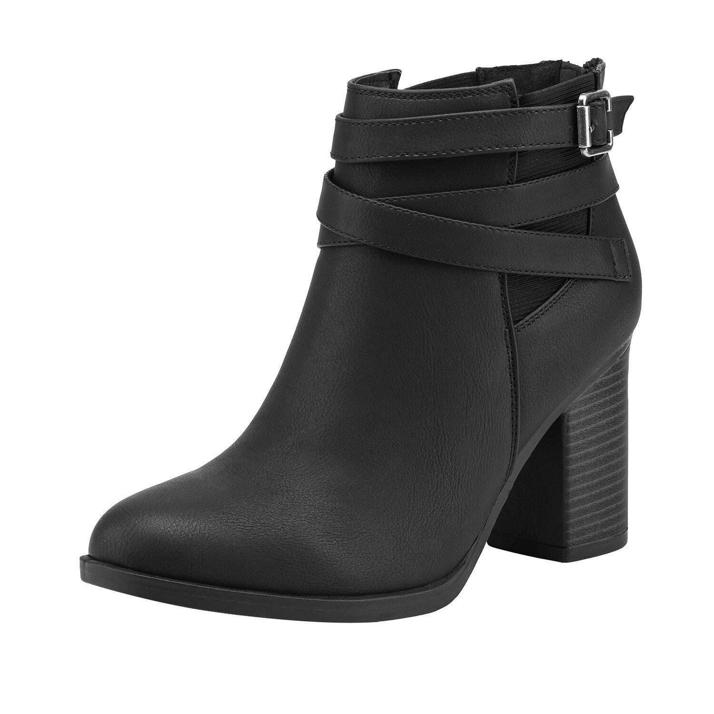 Women's Chunky High Heel Ankle Boots Close Toe Fall Heeled Booties Shoes, Autumn Winter Boots, fit spring, summer, autumn and winter