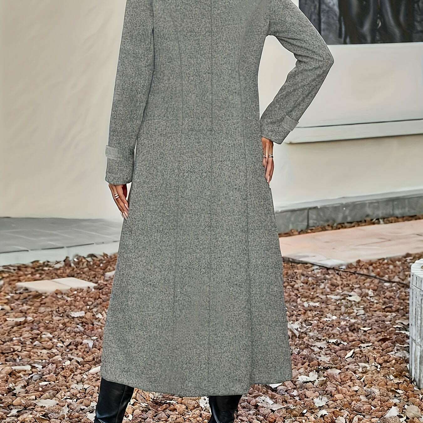 Mid-Length Double-Breasted Elegant Overcoat for Women