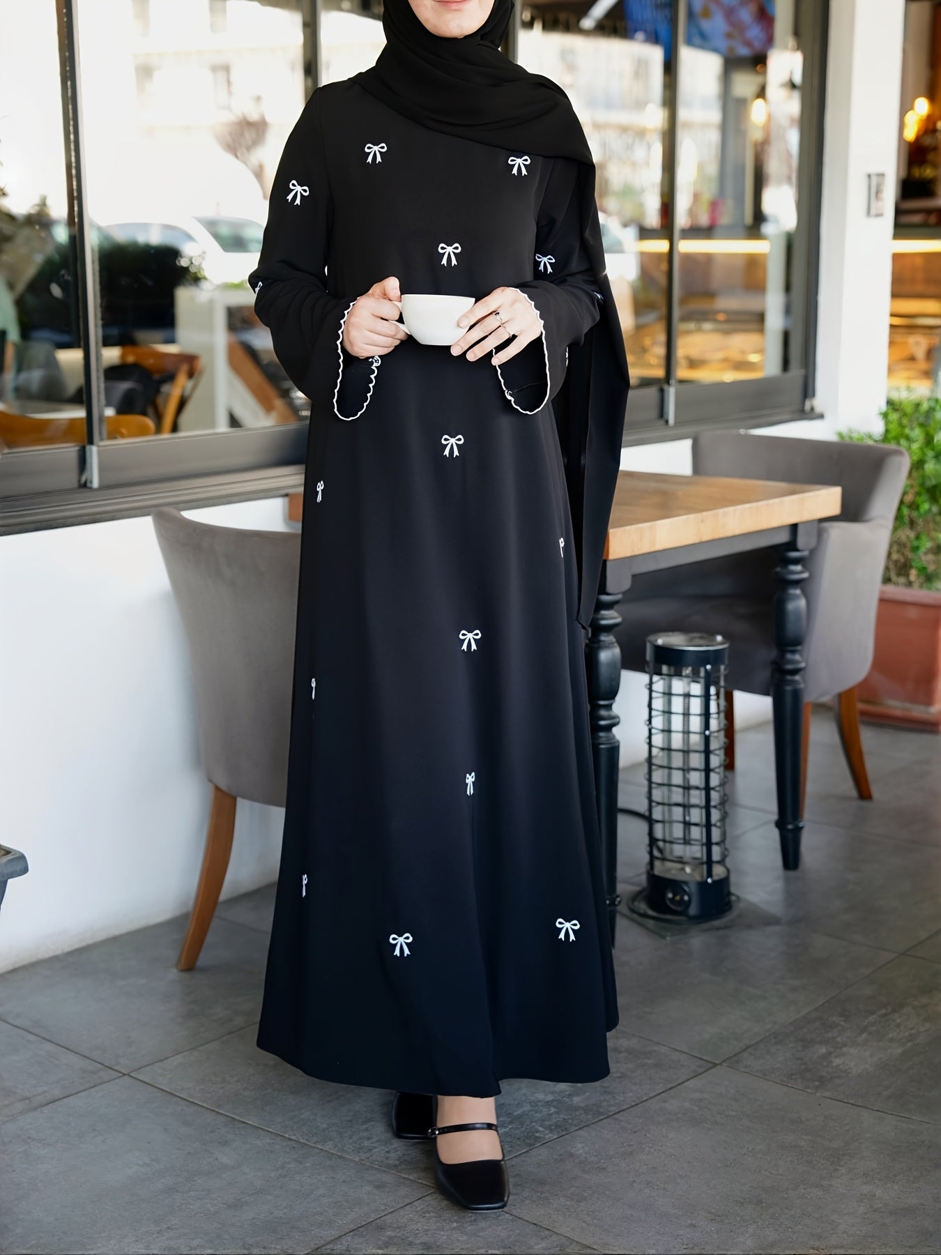 Women's Elegant Islamic Abaya Maxab - Long Formal & Everyday Muslim Dress with Floor-Length Coverage, Non-Stretchy Fabric for Ramadan, Prayer, Travel - Modest Islamic Clothing (Headscarf Not Included), Muslim Clothes, Religio