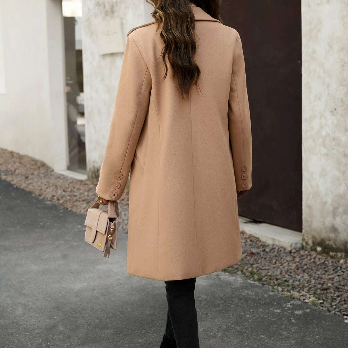Women's Solid Color Commuter Blazer with Collar and Pockets
