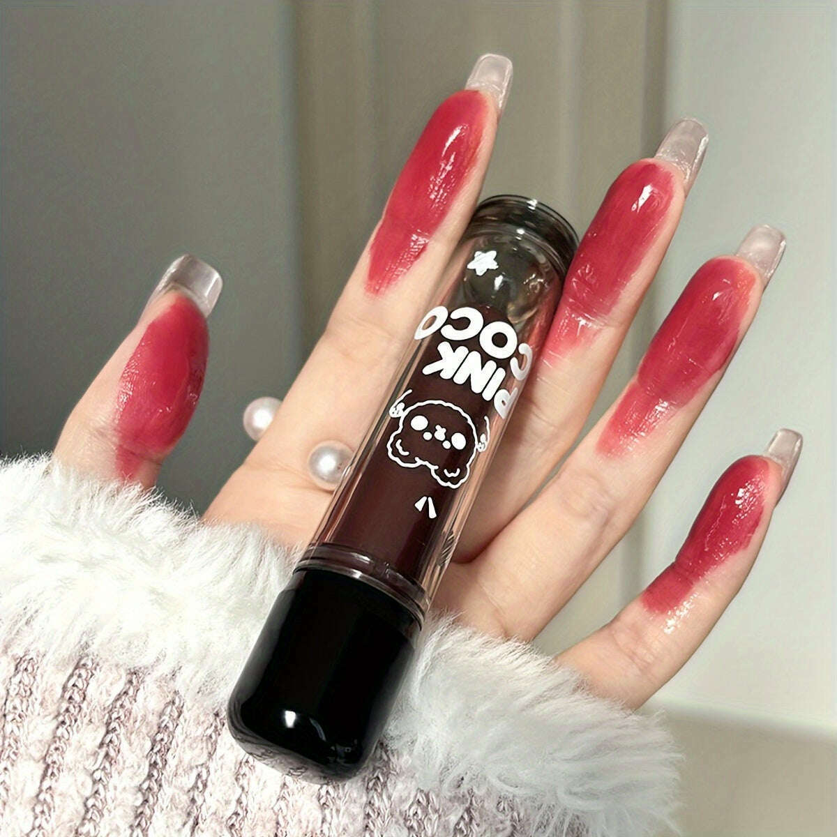 Bear Dudu Mirror Lip Glaze: Non-Fading, Whitening, Glossy Finish