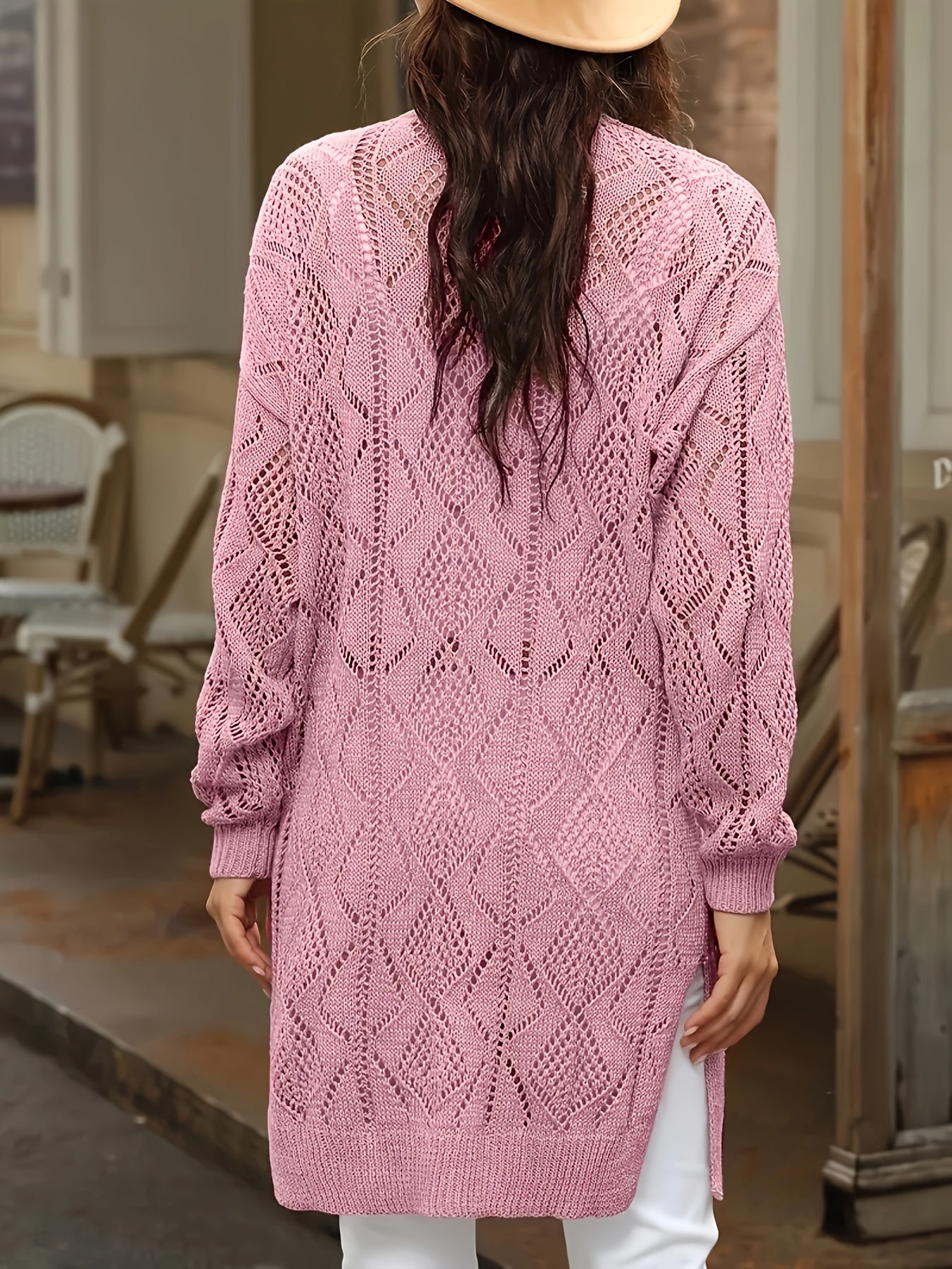 Solid Button Front Cardigan, Elegant Long Sleeve Cardigan for Spring & Fall, Women's Clothing