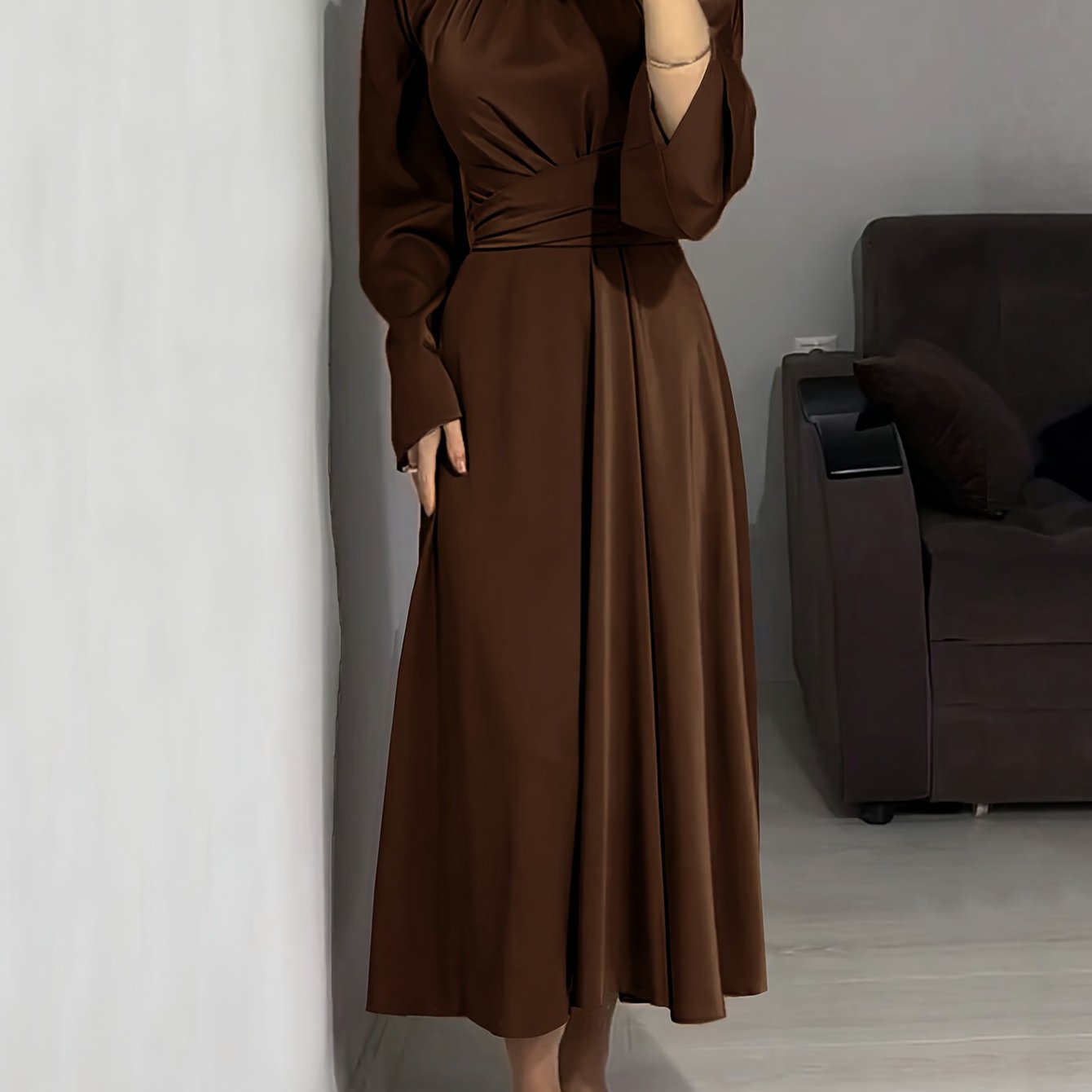 Chic Polyester Fit & Flare Dress – Timeless & Feminine
