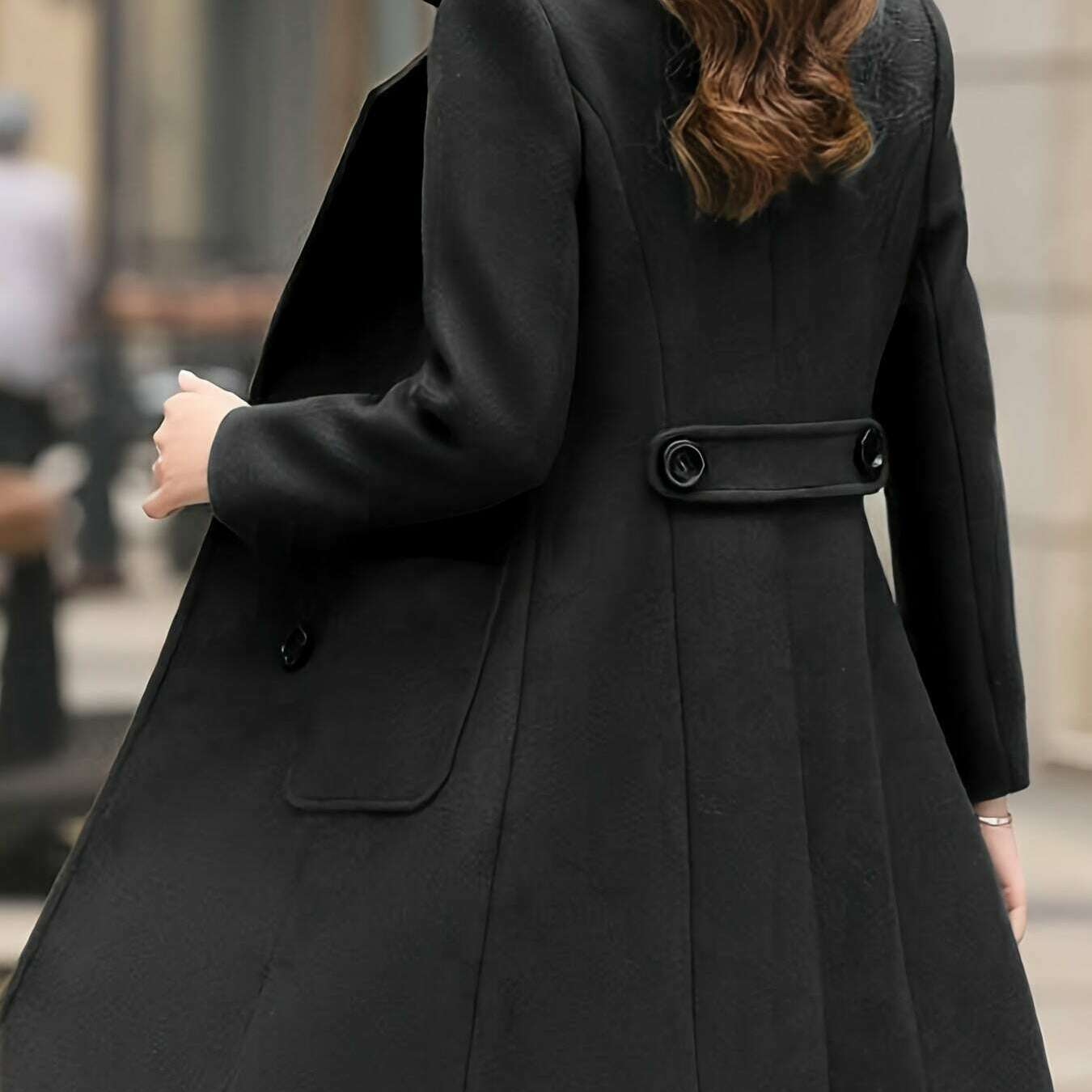 Womens Chic Solid Open Front Jacket with Lapel Neck