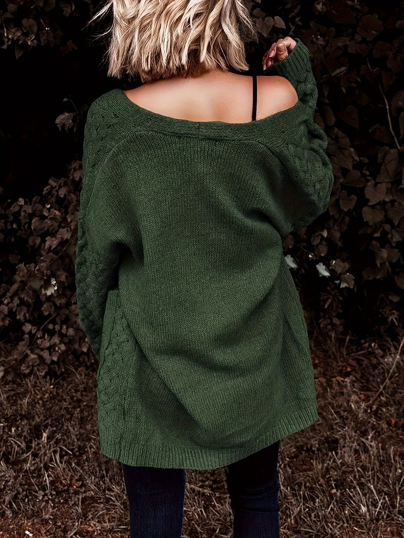 Cozy Longline Cardigan – Women's Casual Open Front Button-Up Sweater