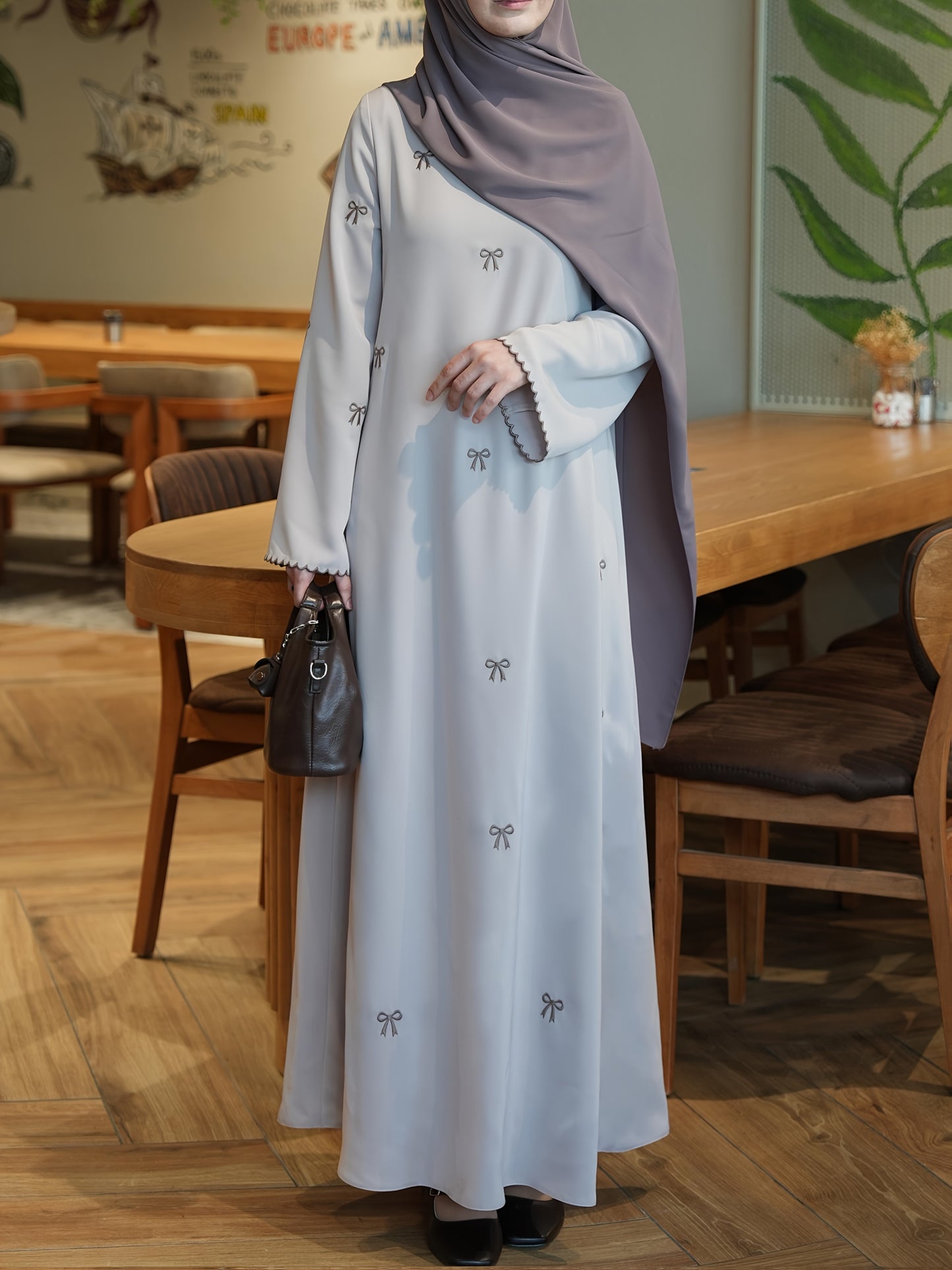 Women's Elegant Islamic Abaya Maxab - Long Formal & Everyday Muslim Dress with Floor-Length Coverage, Non-Stretchy Fabric for Ramadan, Prayer, Travel - Modest Islamic Clothing (Headscarf Not Included), Muslim Clothes, Religio
