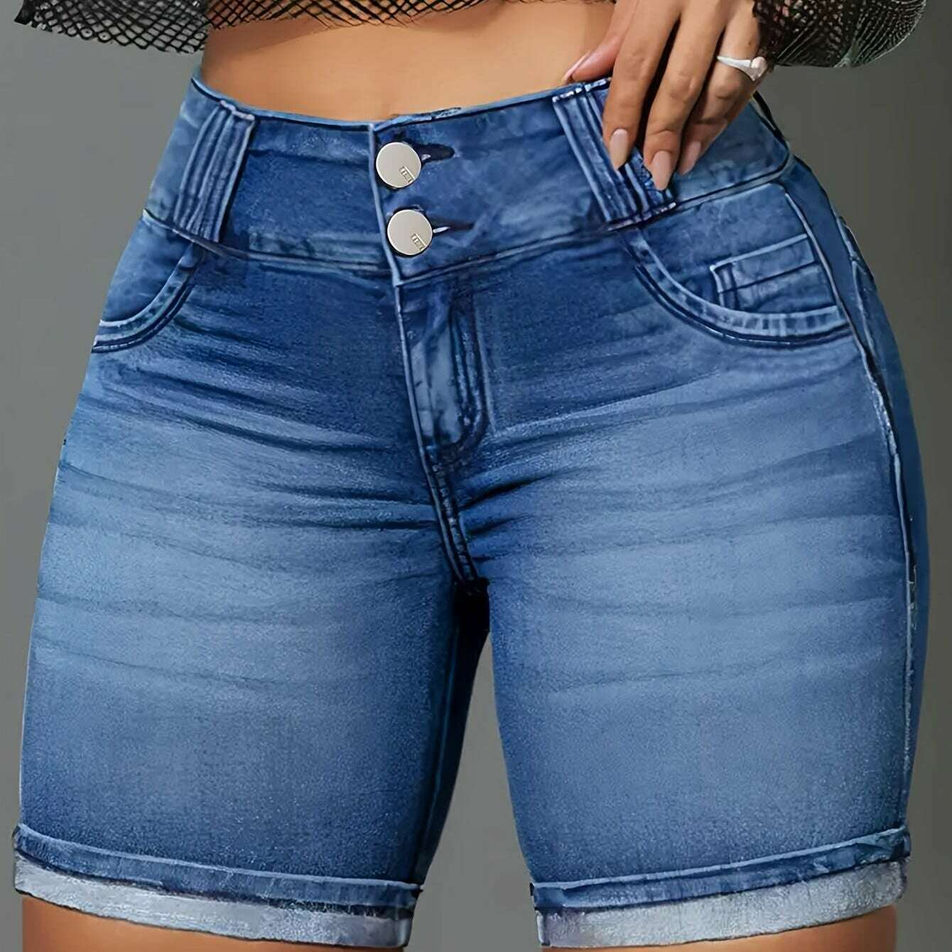 Women's Chic High-Waist Denim Shorts
