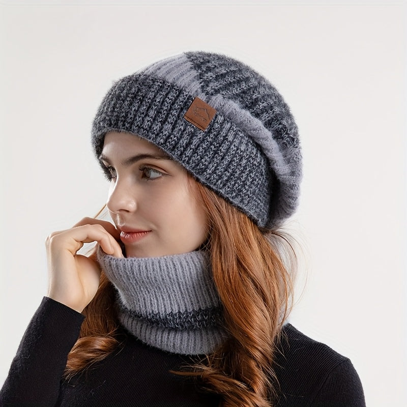 Winter Hat & Scarf Set – Women’s Plush Ear Warmer